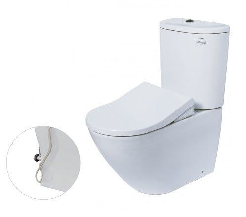 TOTO Bàn cầu hai khối, nắp đóng êm kèm vòi rửa nước lạnh TCW09S - CS761DE5XW