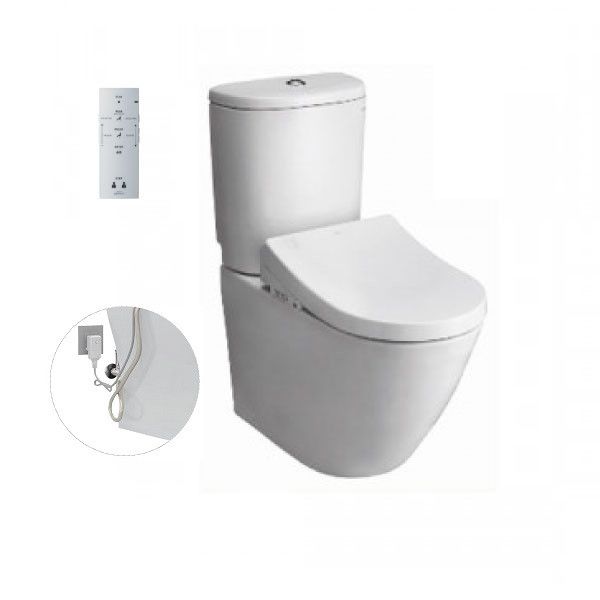 TOTO Bàn cầu hai khối kèm nắp rửa điện tử WASHLET CS761DW5XW