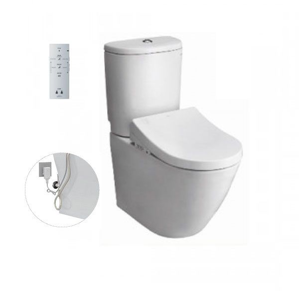  TOTO Bàn cầu hai khối kèm nắp rửa điện tử WASHLET CS761DW5XW 