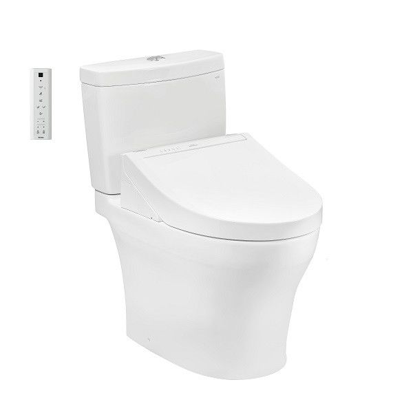  TOTO Bàn cầu hai khối kèm nắp rửa điện tử WASHLET dòng C5 CS769CDRW15XW 