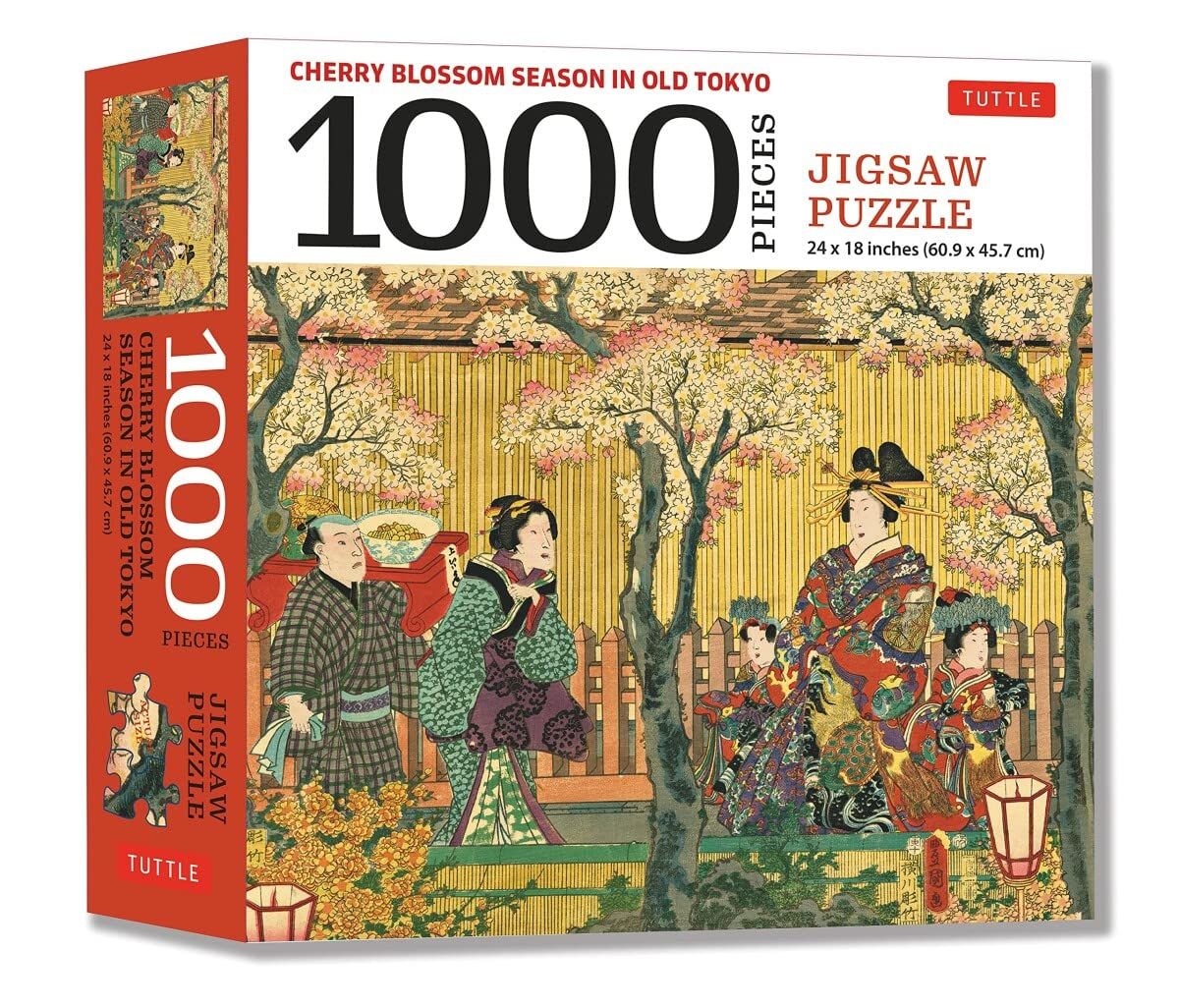 Cherry Blossom Season in Old Tokyo - 1000 Piece Jigsaw Puzzle