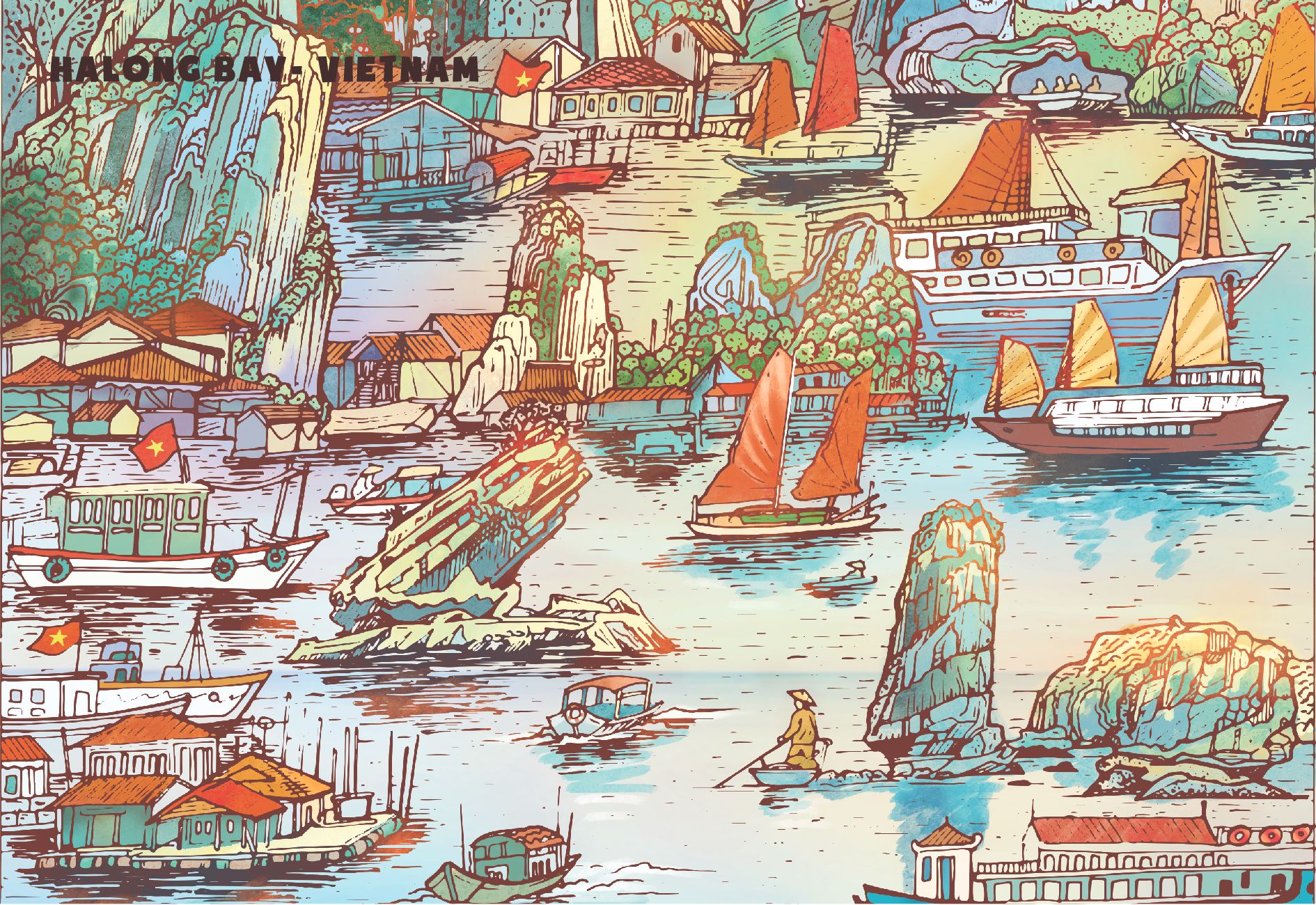 Postcard 3D Ha Long Bay