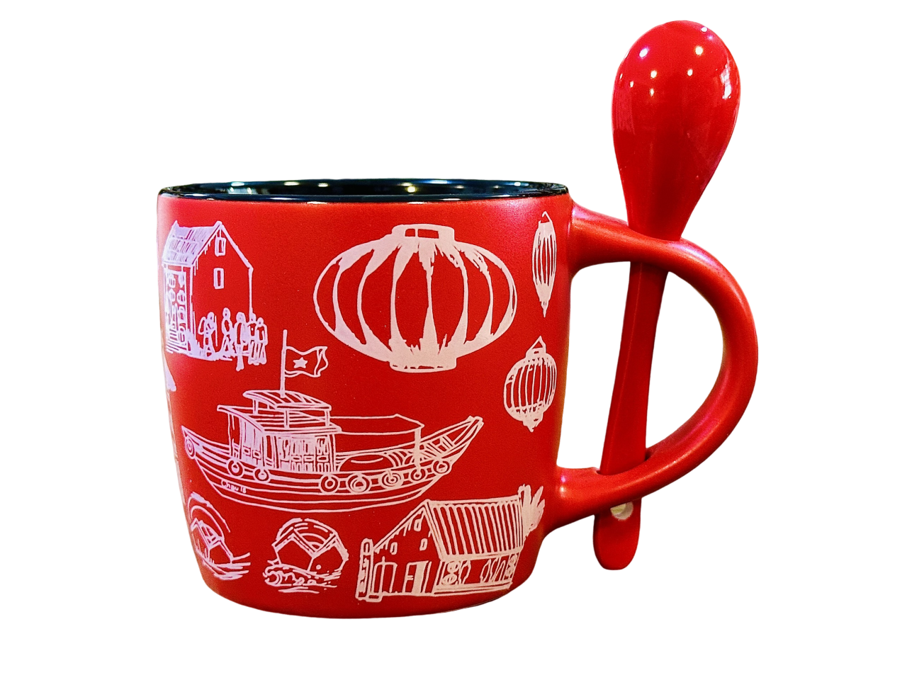  CERAMIC MUG - RED COFFEE AND TEA 