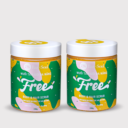 Combo 2 muối tắm Baresoul Free Body & Hair Scrub 2x300g