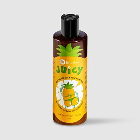 Gel dưỡng thể ngừa viêm lỗ chân lông và mụn cơ thể AHA 7% BareSoul JUICY Body Gel For Oily & Acne-Prone 250ml
