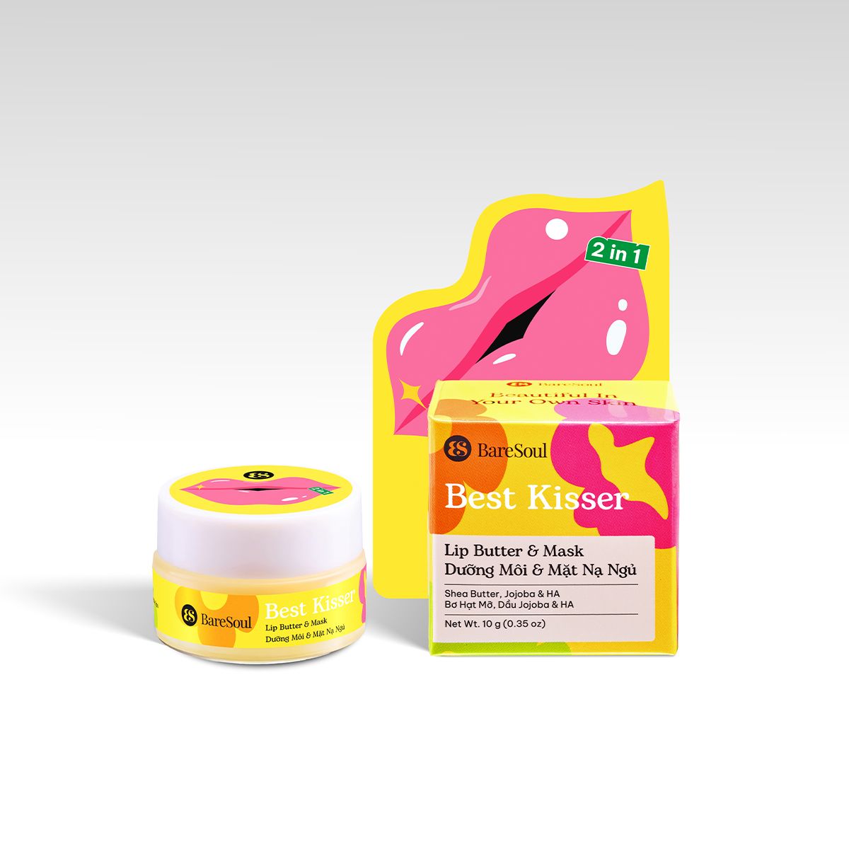 Mặt nạ ngủ cho môi kiêm son dưỡng Baresoul Best Kisser Lip Balm & Mask 10g