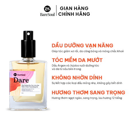  Dầu Dưỡng Cho Tóc & Cơ Thể BareSoul Dare Body & Hair Nourishing Oil 50g 