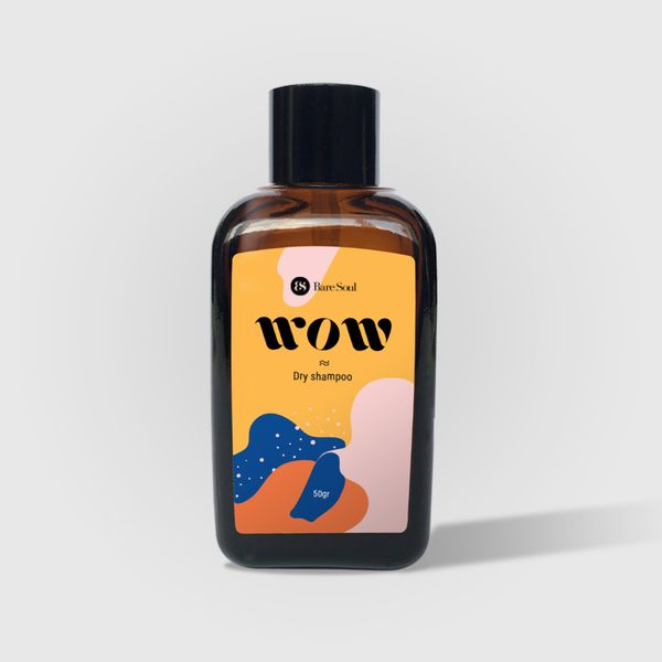 Dầu gội khô thiên nhiên giảm dầu thừa, giảm bết và làm phồng tóc BareSoul WOW Dry Shampoo 50g