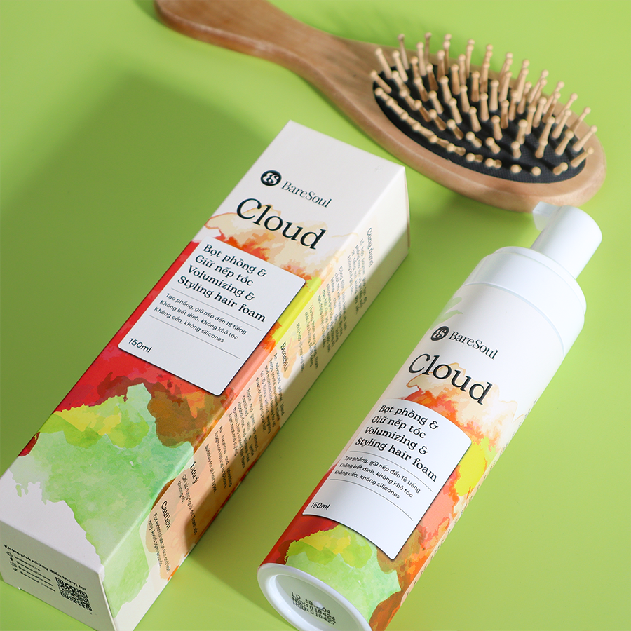 Bọt phồng và giữ nếp tóc BareSoul Cloud Styling Hair Foam 150ml
