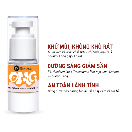Serum nách khử mùi, giảm sần & dưỡng trắng Baresoul OMG Underarm Serum 20g