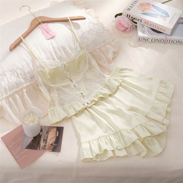 Bộ croptop phối ren B8543