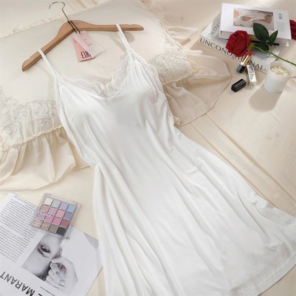 Váy thun viền ren D333