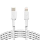  Cáp USB-C to Lightning BOOST CHARGE Belkin vỏ dù, chứng chỉ MFi, sạc nhanh 30W CAA004 