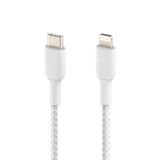  Cáp USB-C to Lightning BOOST CHARGE Belkin vỏ dù, chứng chỉ MFi, sạc nhanh 30W CAA004 