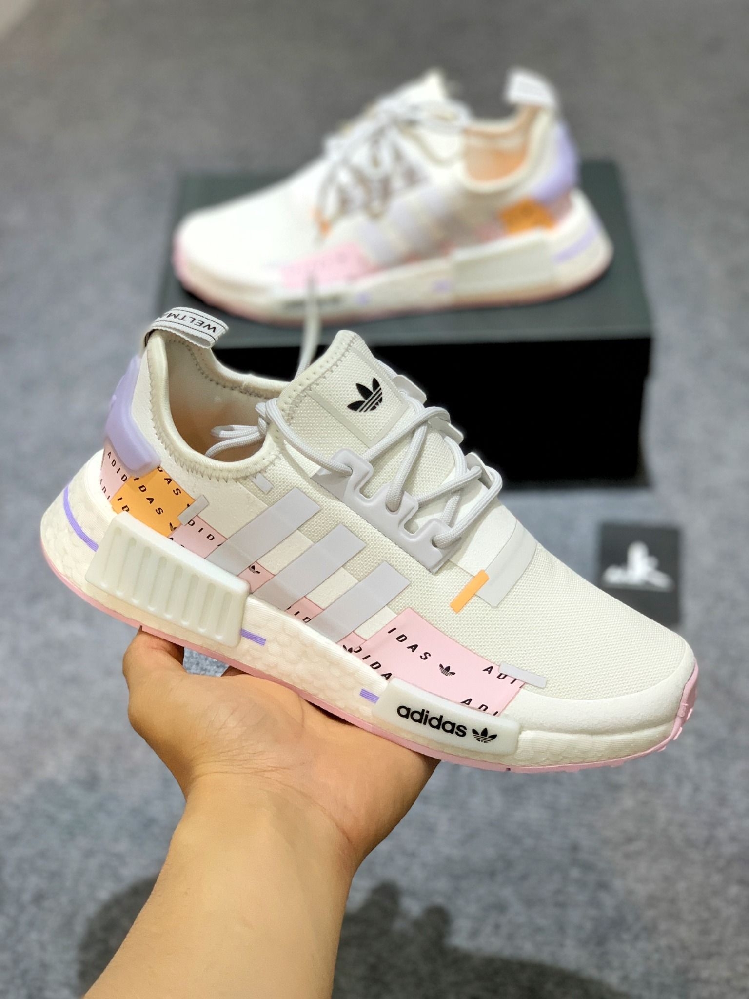  GZ8013 NMD R1 Crystal White Clear Pink 