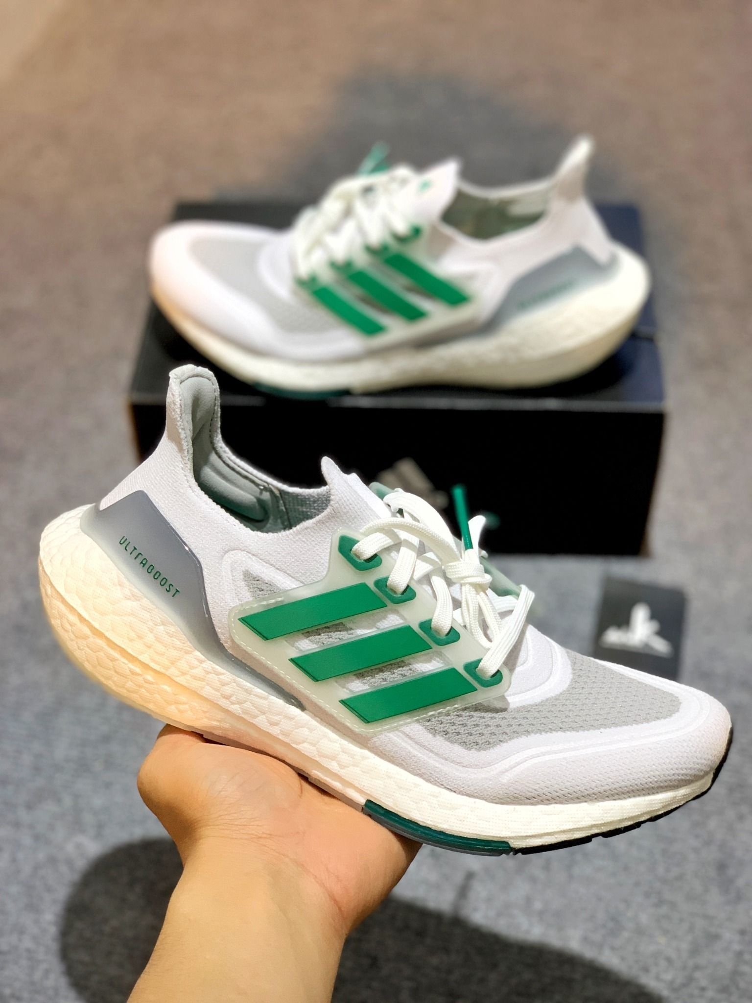  FZ2326 Ultraboost 21 White Sub Green 