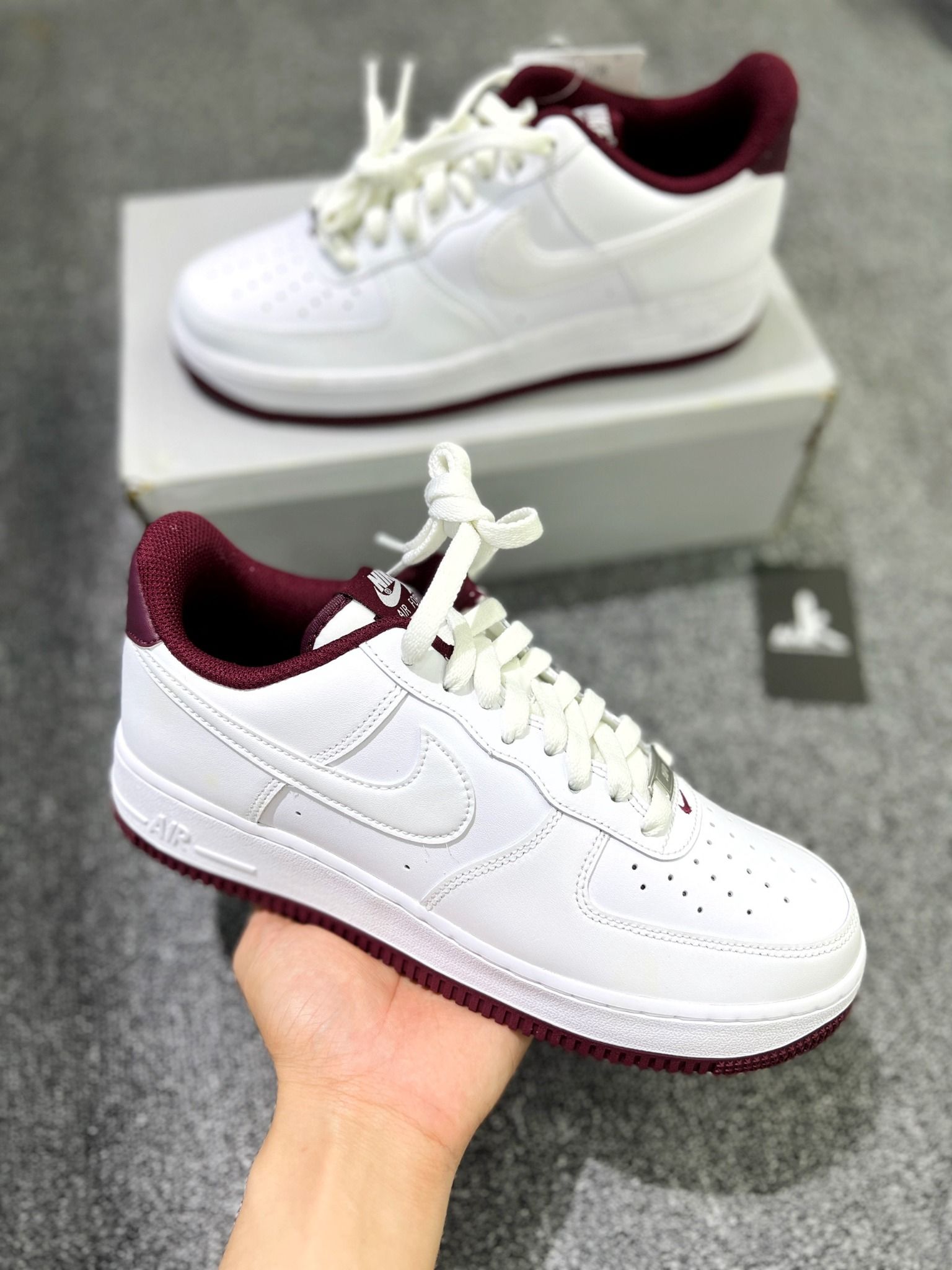  DH7561-106 Nike Air Force 1 Low '07 White Dark Beetroot 