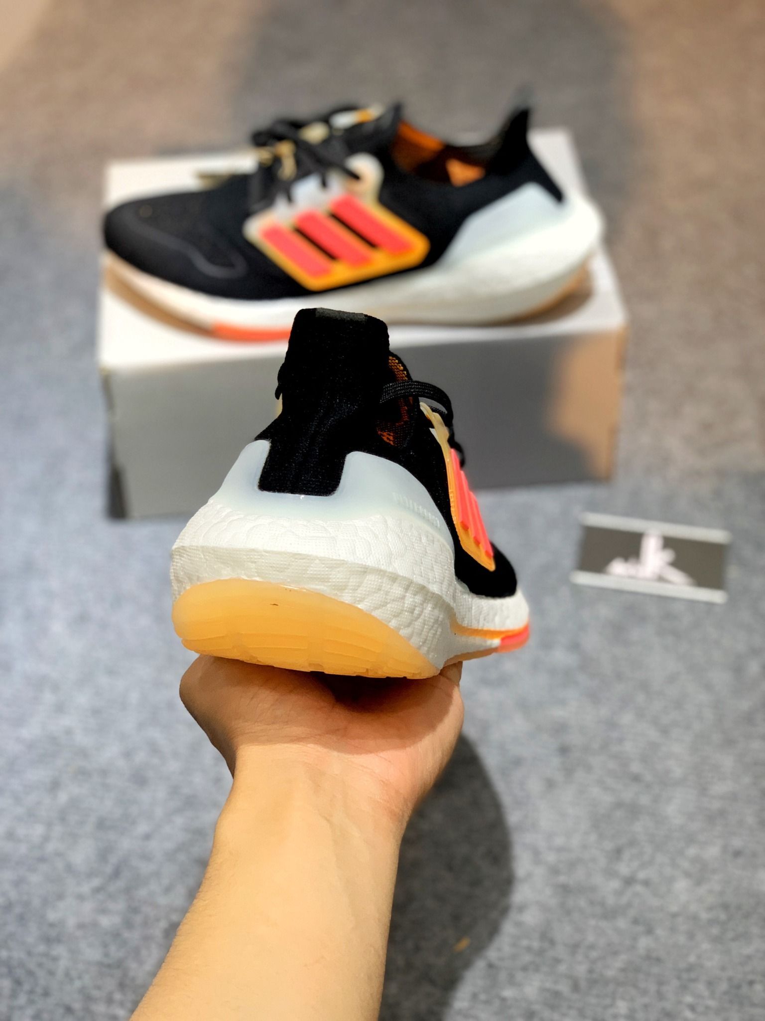  GX5464 Ultraboost 22 Black Turbo Orange 