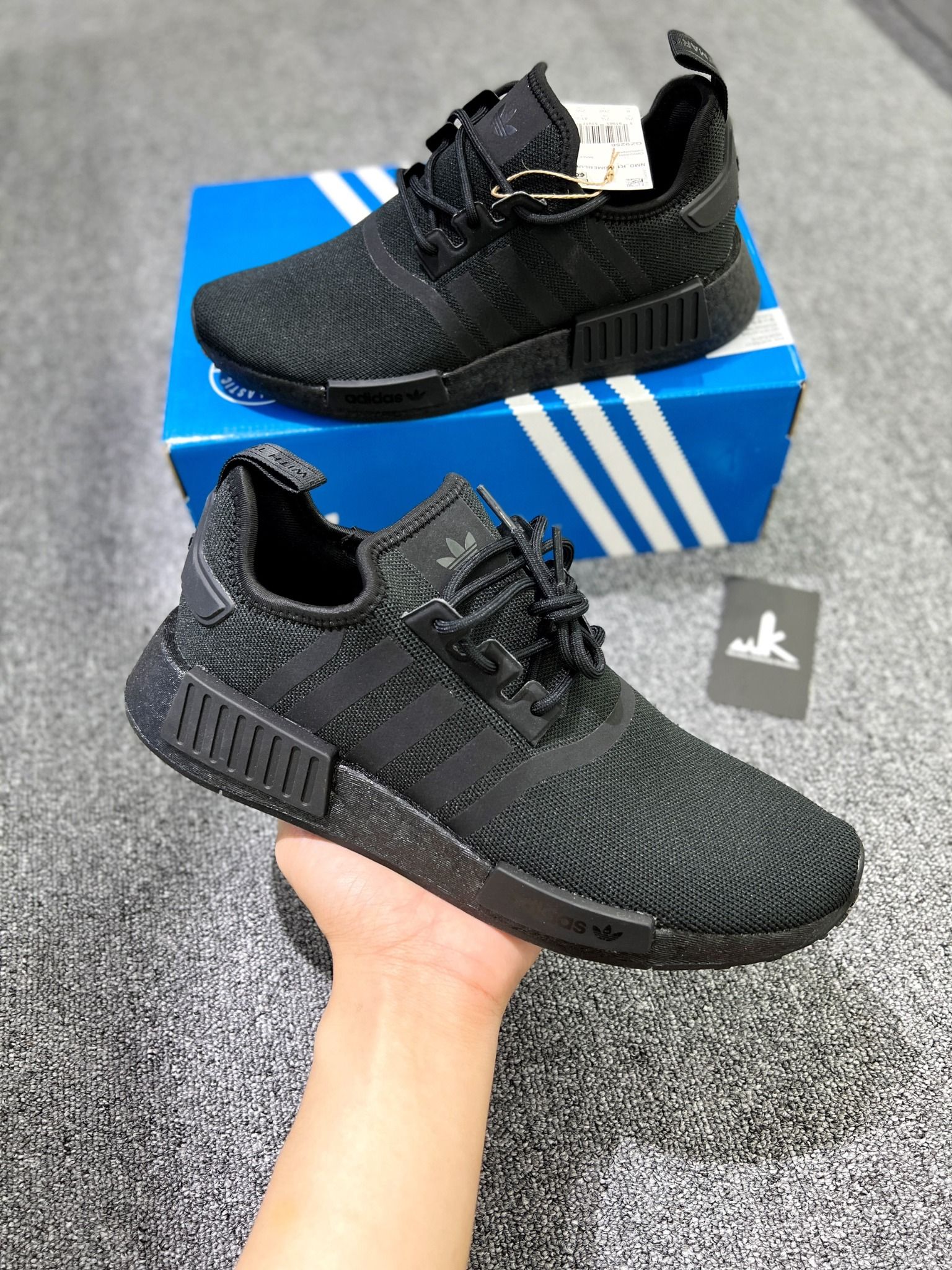 GZ9256 NMD R1 Primeblue Triple Black