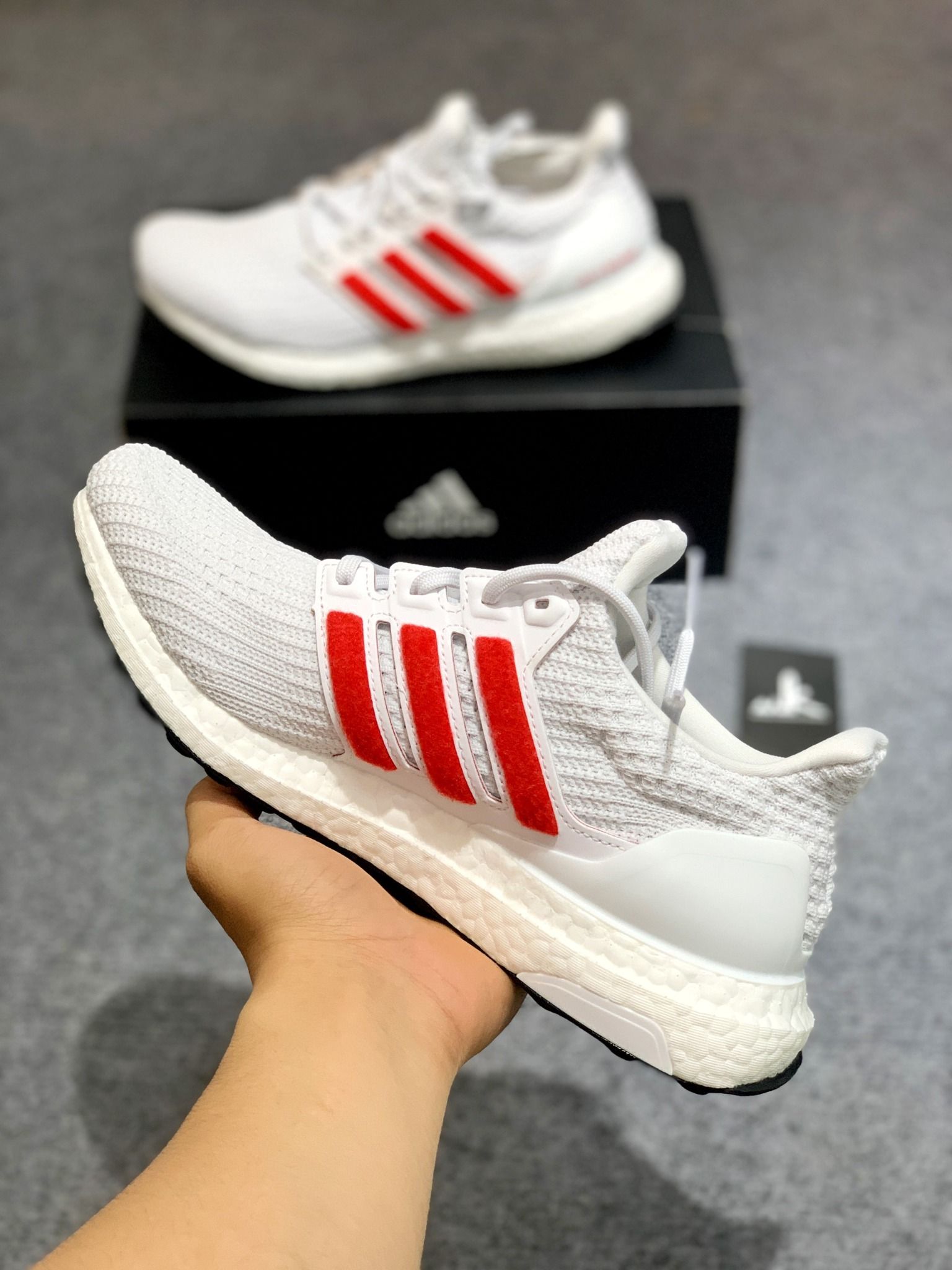  FY9336 Ultraboost 4.0 DNA White Scarlet 