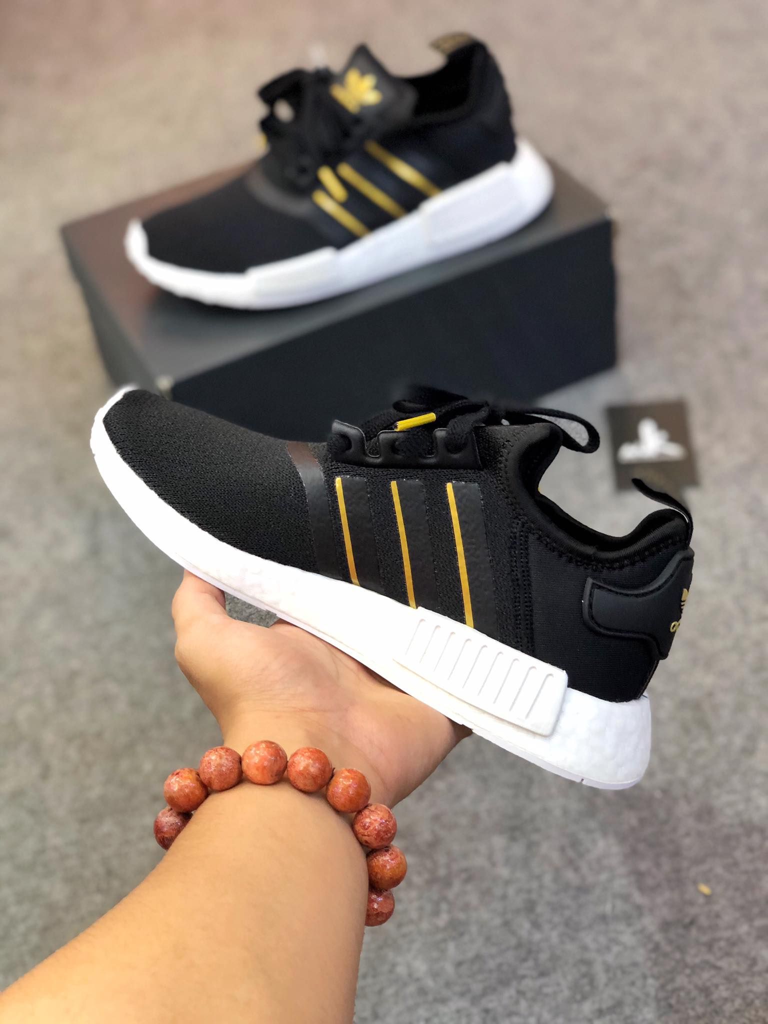 FW6433 NMD R1 Black Gold Metallic