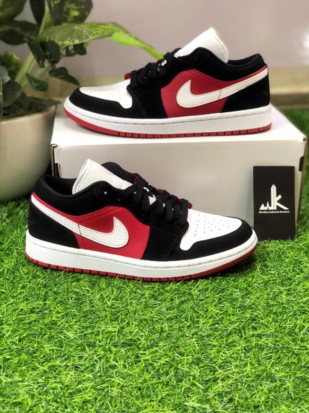  DC0774-016 Jordan 1 Low Black White Gym Red 