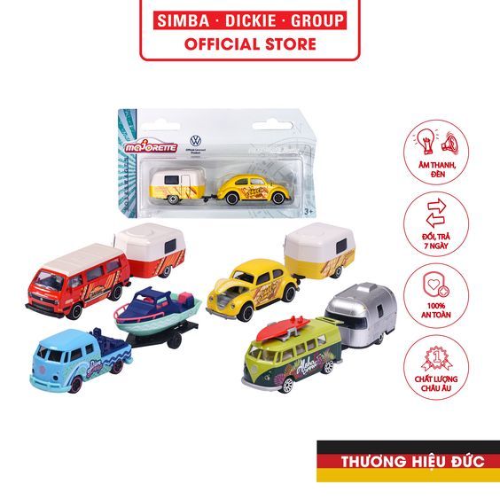 212055007 Xe Mô Hình MAJORETTE VW The Originals Trailer