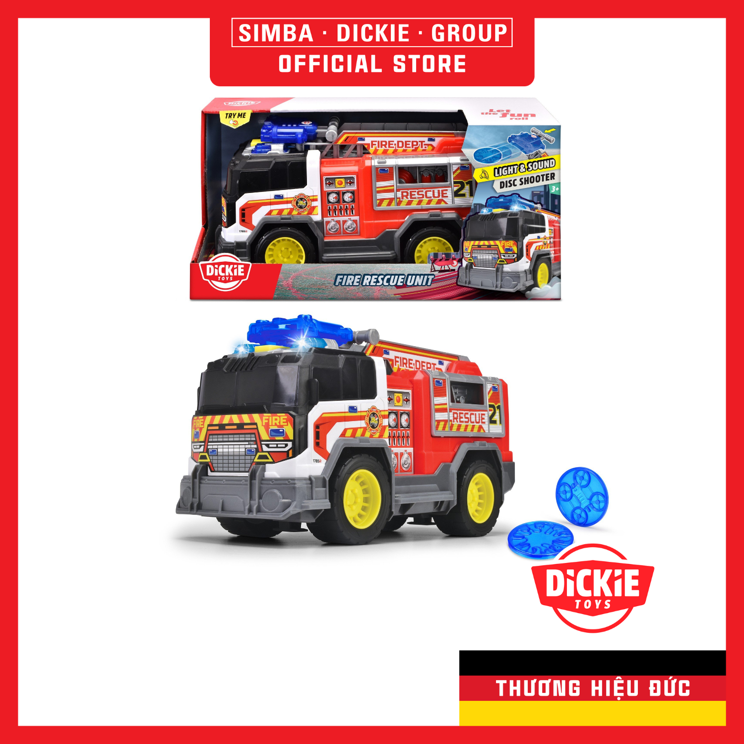 203306020 Đồ Chơi Xe Cứu Hỏa DICKIE TOYS Fire Rescue Unit