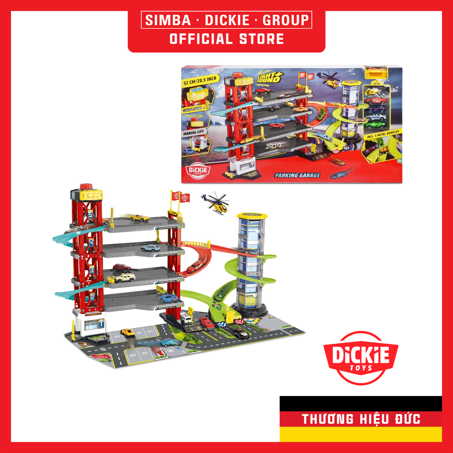 203339000 Bộ Đồ Chơi Mô Hình Bãi Đỗ Xe DICKIE TOYS Parking Garage