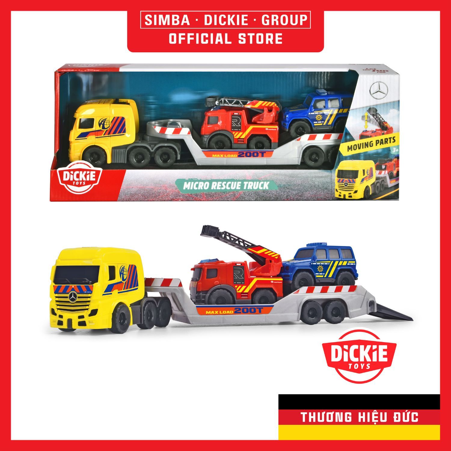 Bộ Đồ Chơi Xe Tải Cứu Hộ DICKIE TOYS Micro Rescue Truck 203715020