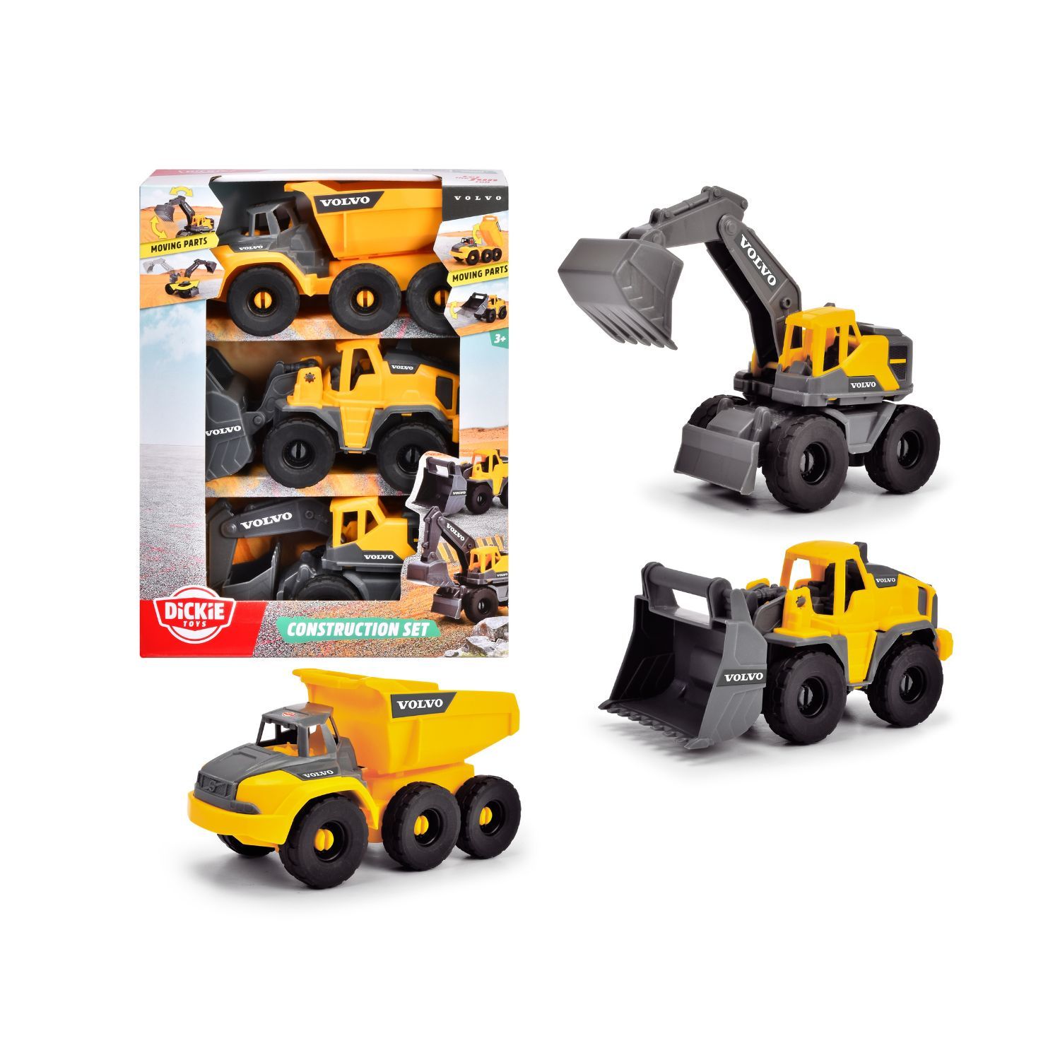 Bộ 3 Đồ Chơi Xe Xây Dựng DICKIE TOYS Volvo Construction Set 203722015