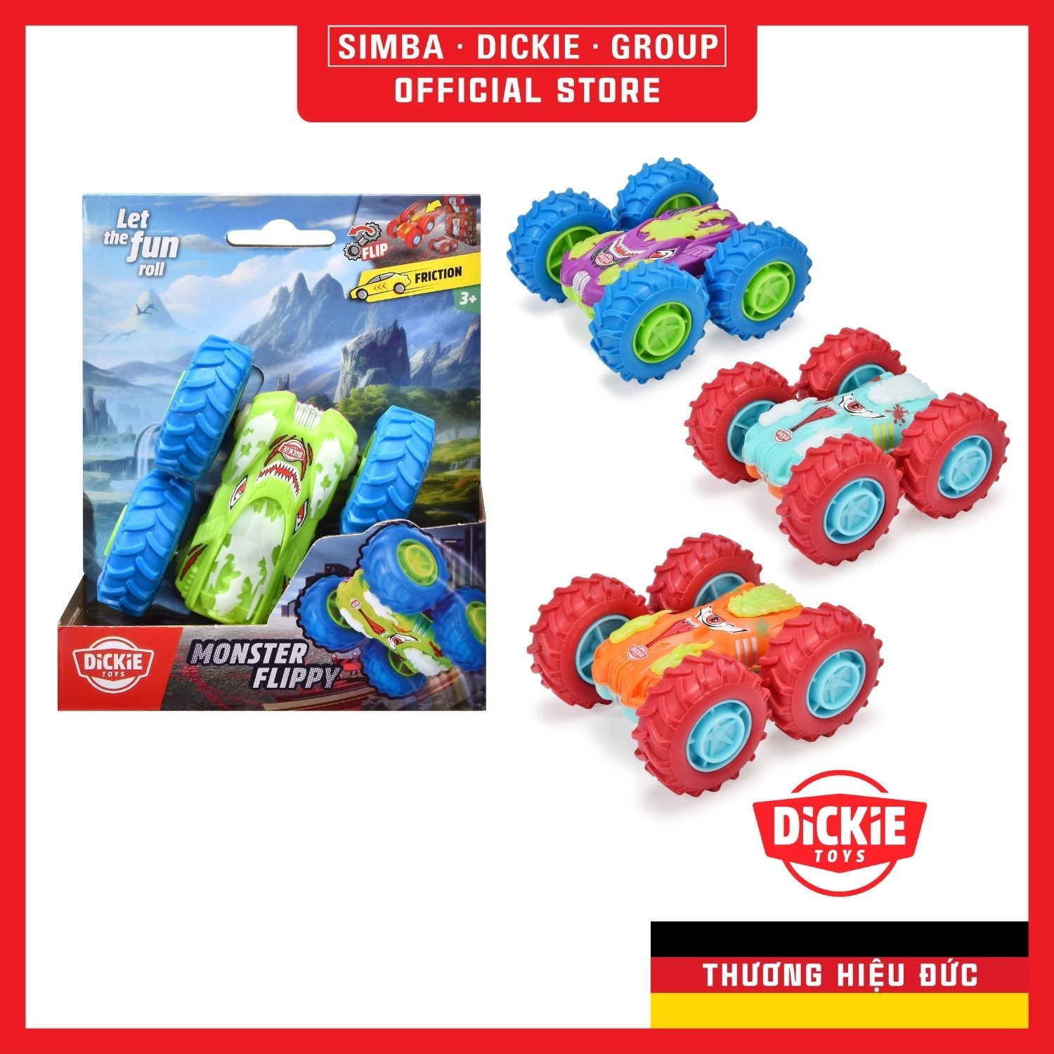 Đồ Chơi Xe Lật Địa Hình DICKIE TOYS Monster Flippy 203751004
