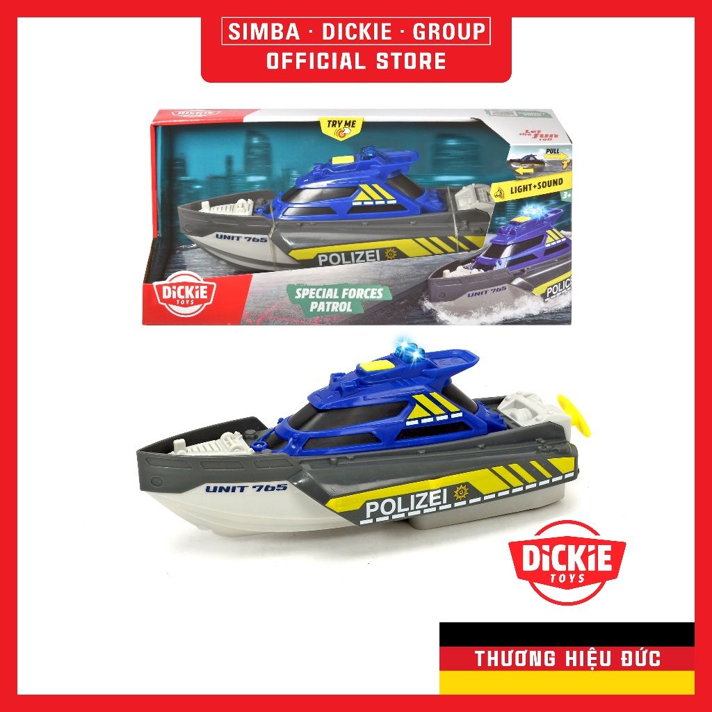 203714010038 Đồ Chơi Cano Cảnh Sát DICKIE TOYS Special Forces Patrol