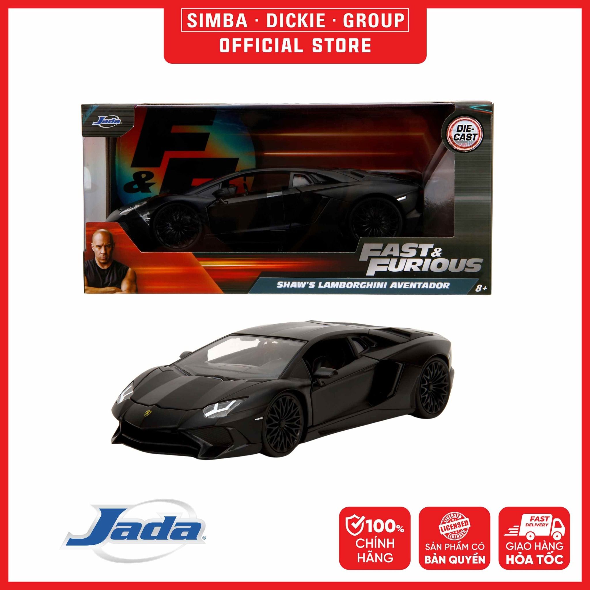 Đồ Chơi Xe Mô Hình JADA TOYS Fast & Furious Shaw's Lamborghini Aventador 1:24 36152 - Simba Toys Vietnam