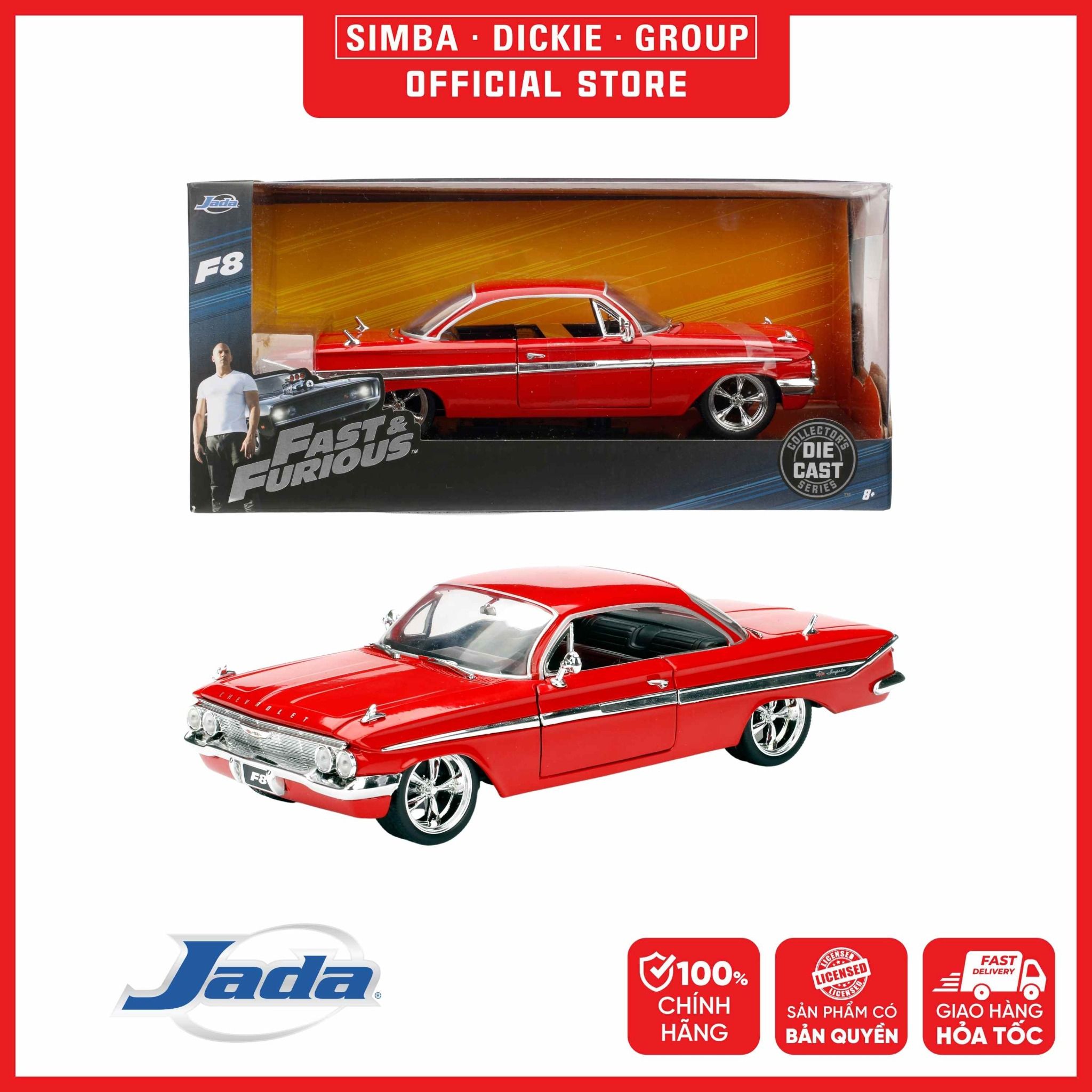 Đồ Chơi Xe Mô Hình JADA TOYS Fast & Furious 1961 Chevrolet Impala 1:24 98426 - Simba Toys Vietnam