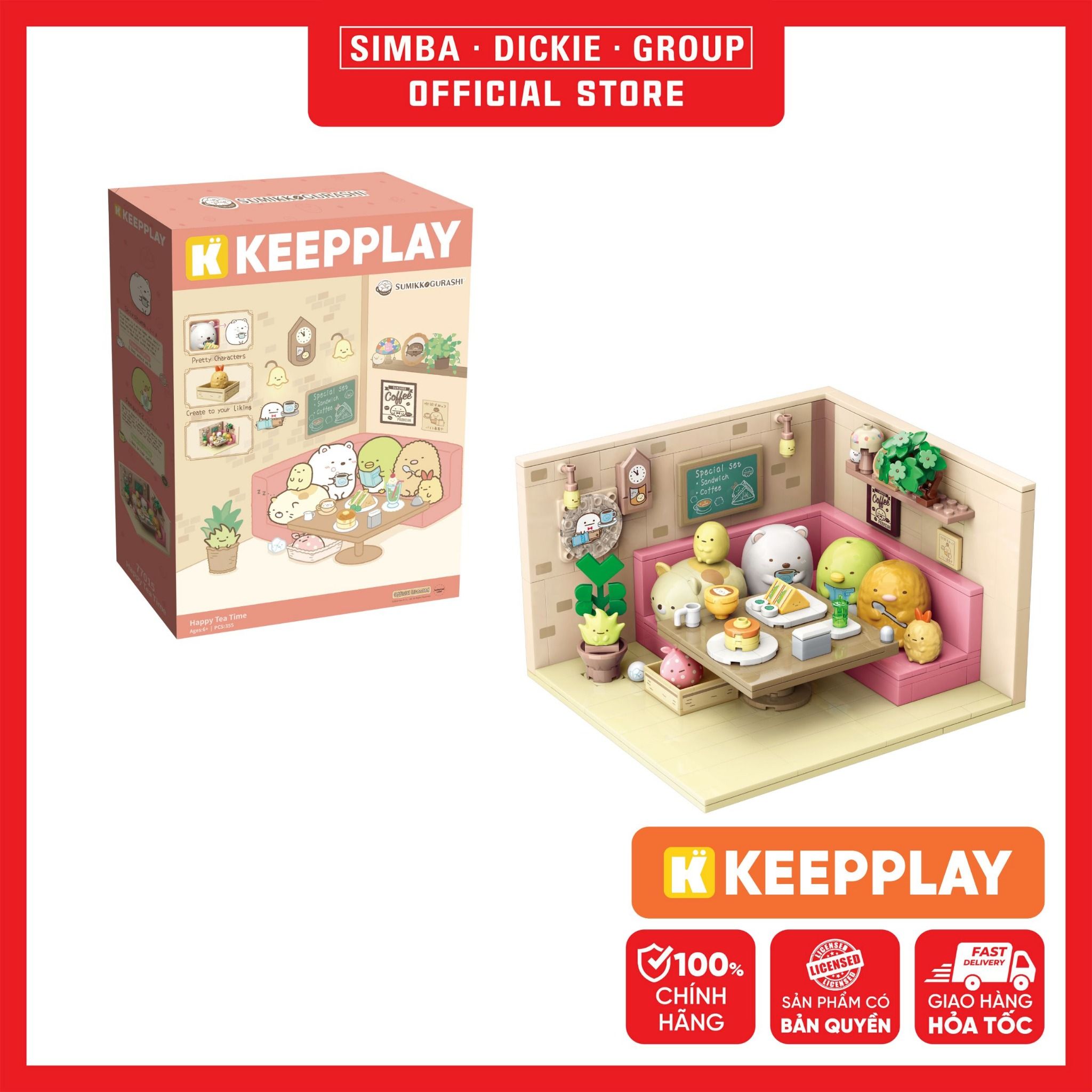 Đồ Chơi Lắp Ráp Keepplay Sumikko Happy Tea Time 77015 - Simba Toys Vietnam