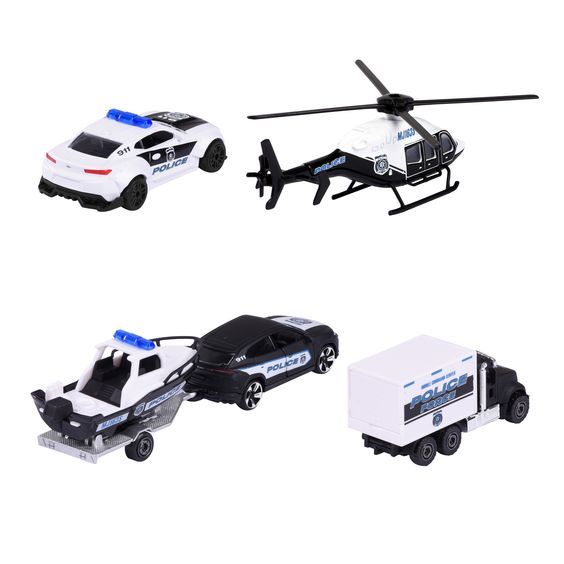 212053188 Xe Mô Hình MAJORETTE Police Force 4 Pieces Giftpack