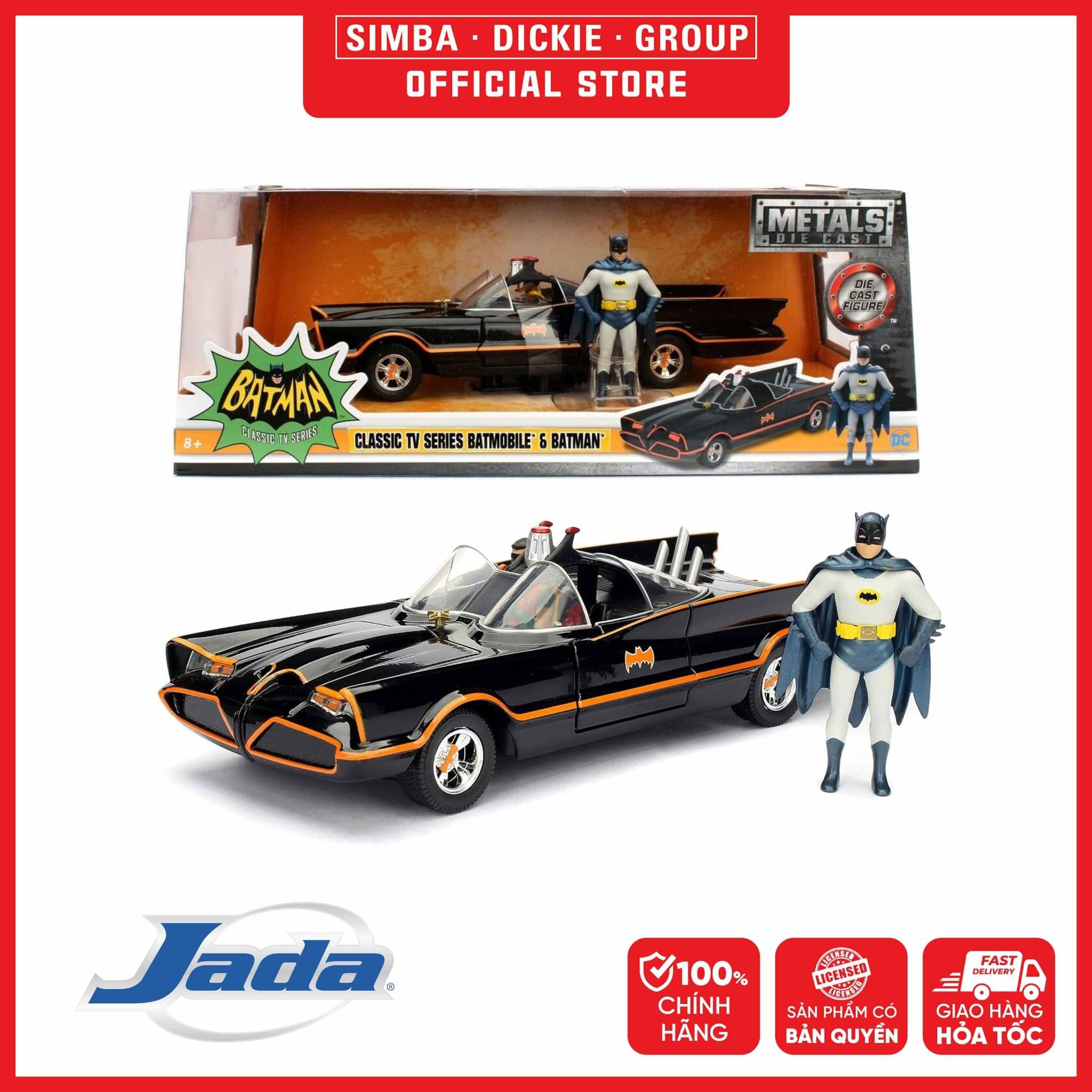 Đồ Chơi Xe Mô Hình JADA TOYS DC Comics Batman 1966 Classic Batmobile W/Batman & Robin Figure 1:24 98259 - Simba Toys Vietnam