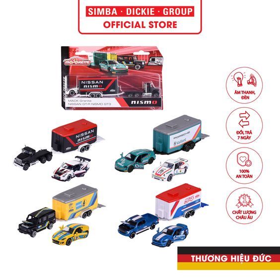 212053111 Xe Mô Hình MAJORETTE Car Trailer