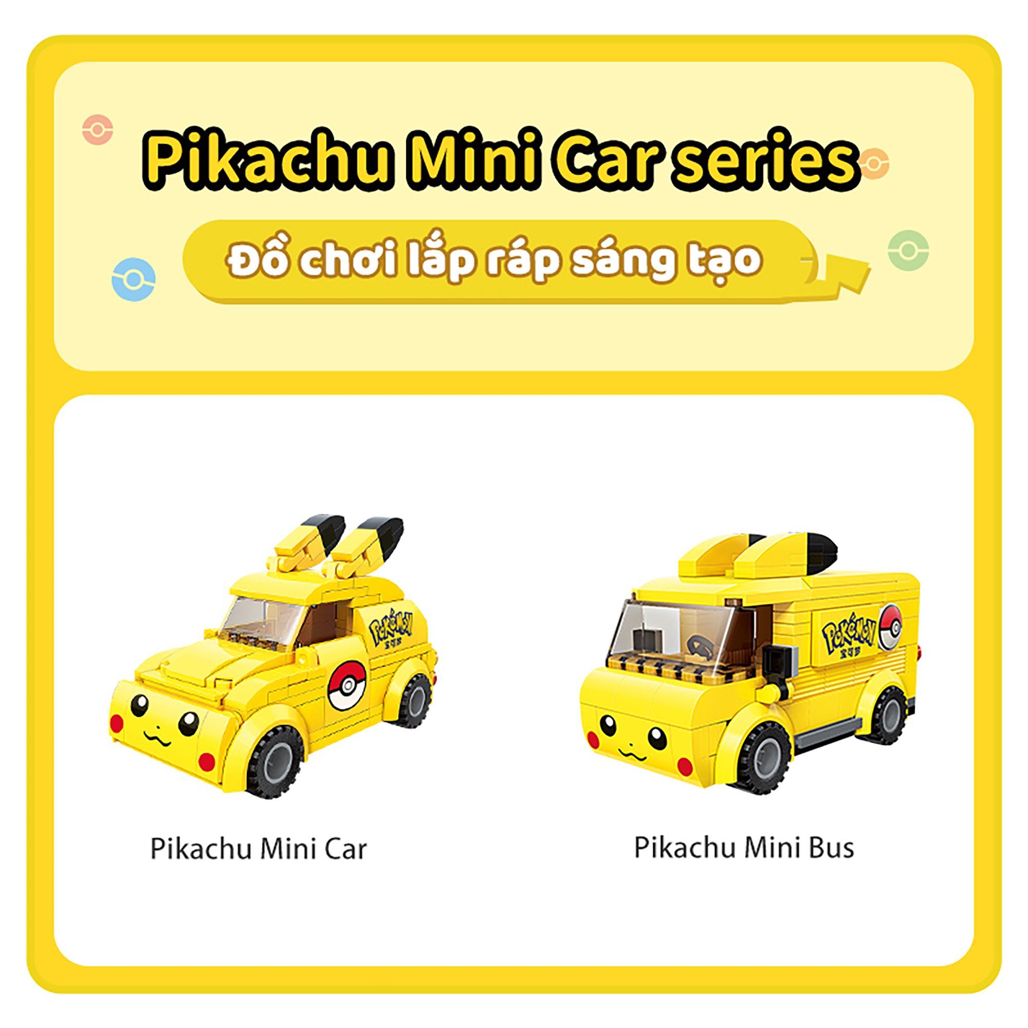 Đồ Chơi Lắp Ráp KEEPPLEY Pokemon Pikachu Mini Car K20205
