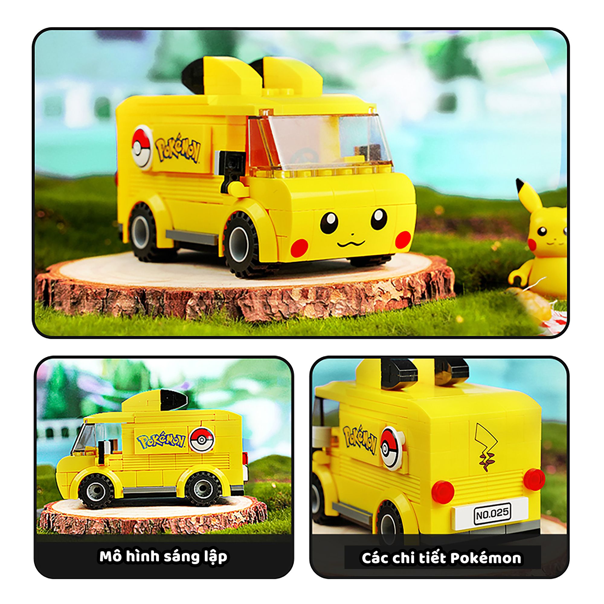 Đồ Chơi Lắp Ráp KEEPPLEY Pokemon Pikachu Mini Bus K20206