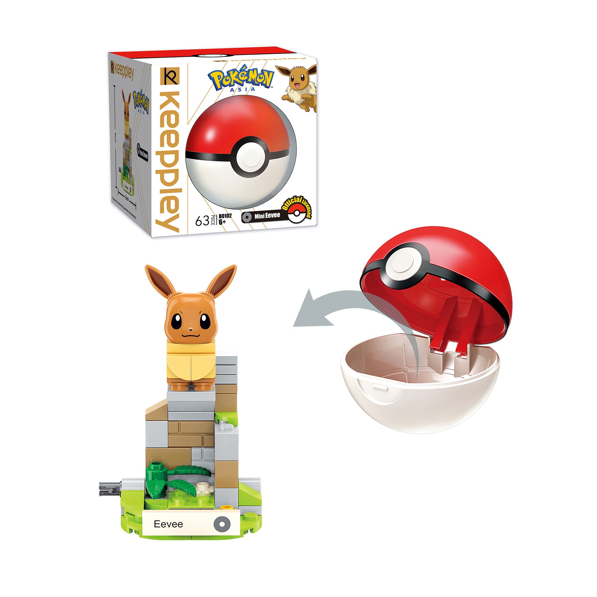 Đồ Chơi Lắp Ráp KEEPPLEY Pokemon Mini Eevee B0102