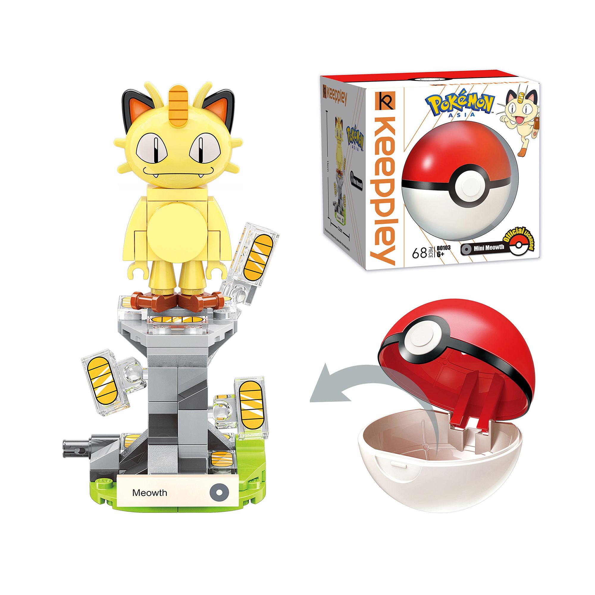 Đồ Chơi Lắp Ráp KEEPPLEY Pokemon Mini Meowth B0103