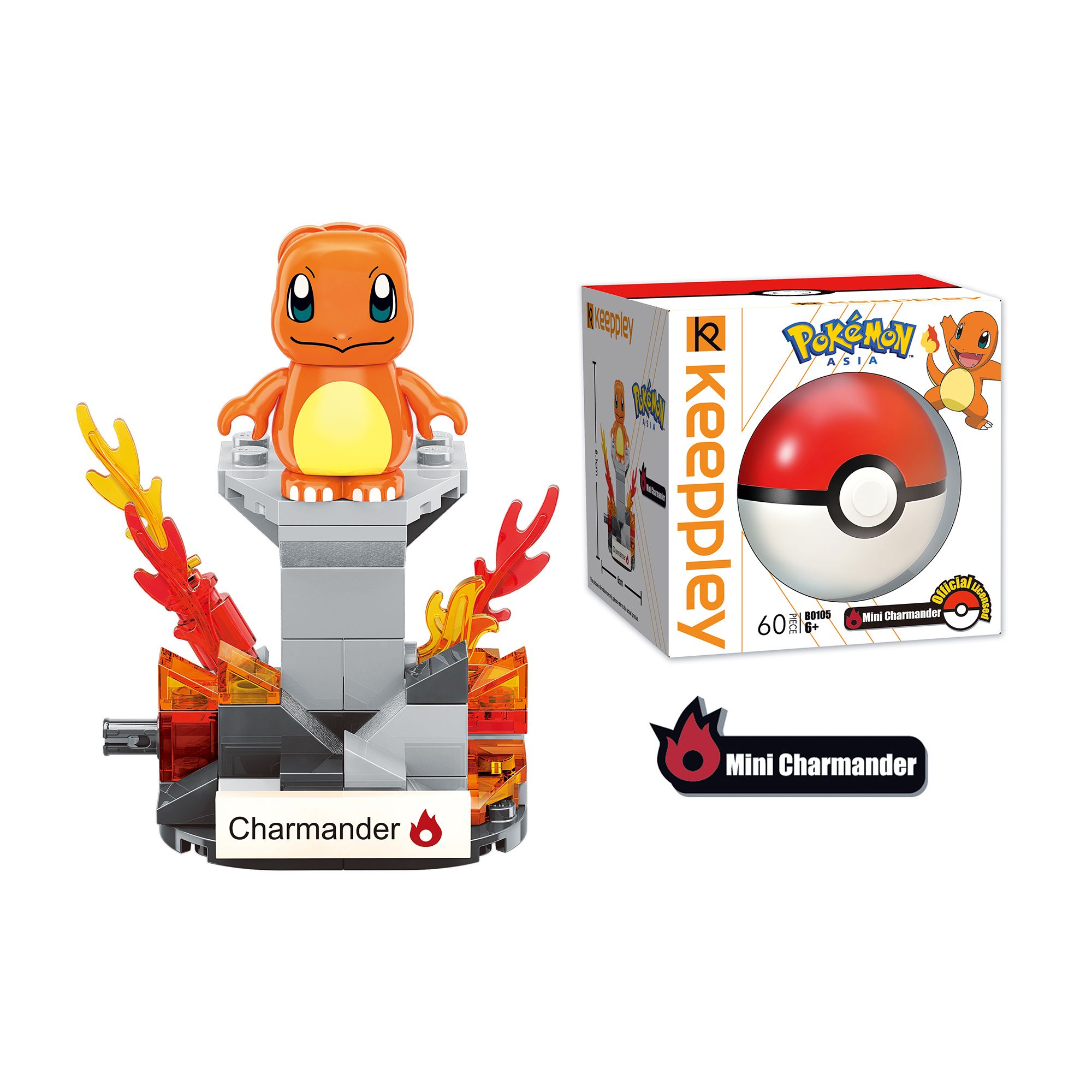 Đồ Chơi Lắp Ráp KEEPPLEY Pokemon Mini Charmander B0105