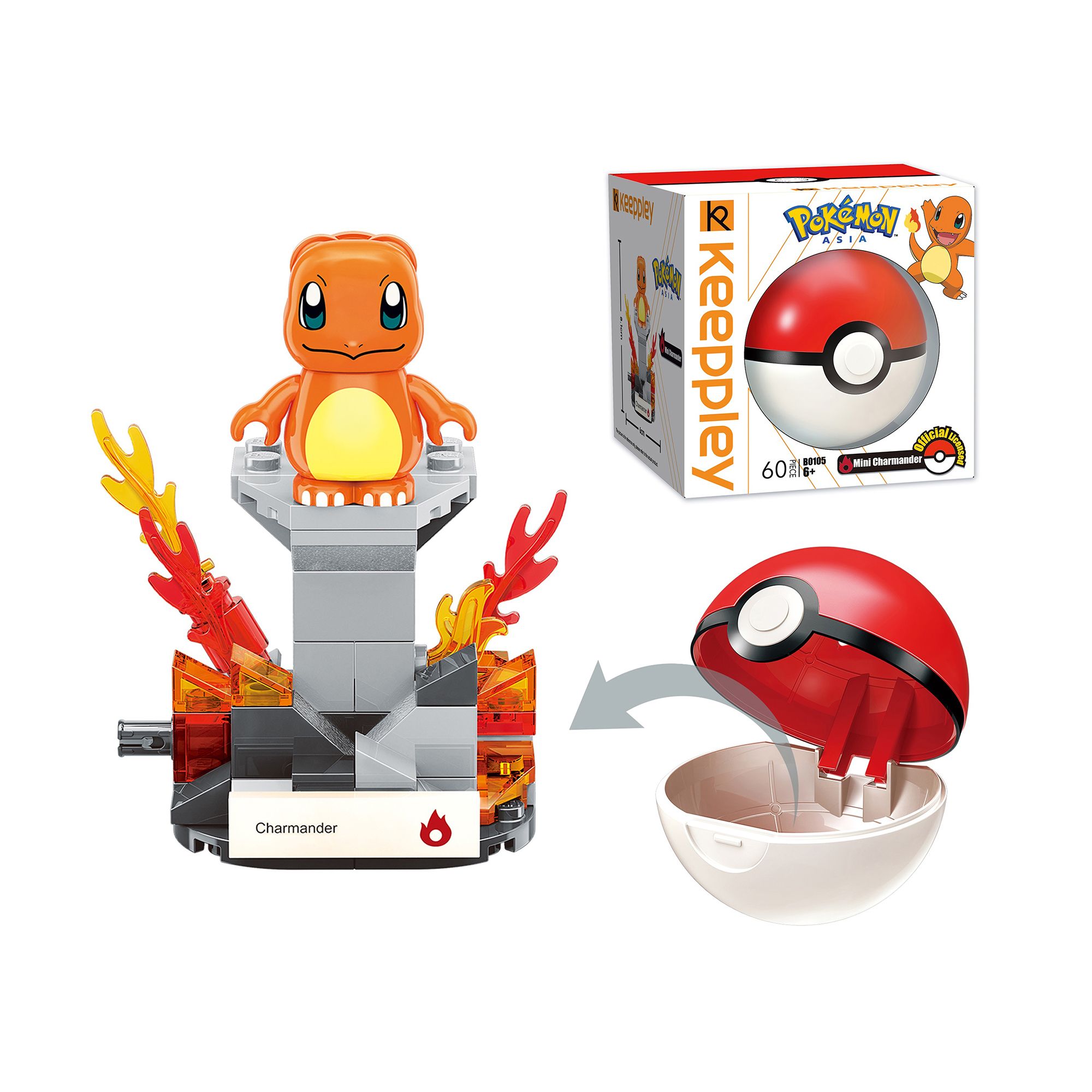 Đồ Chơi Lắp Ráp KEEPPLEY Pokemon Mini Charmander B0105