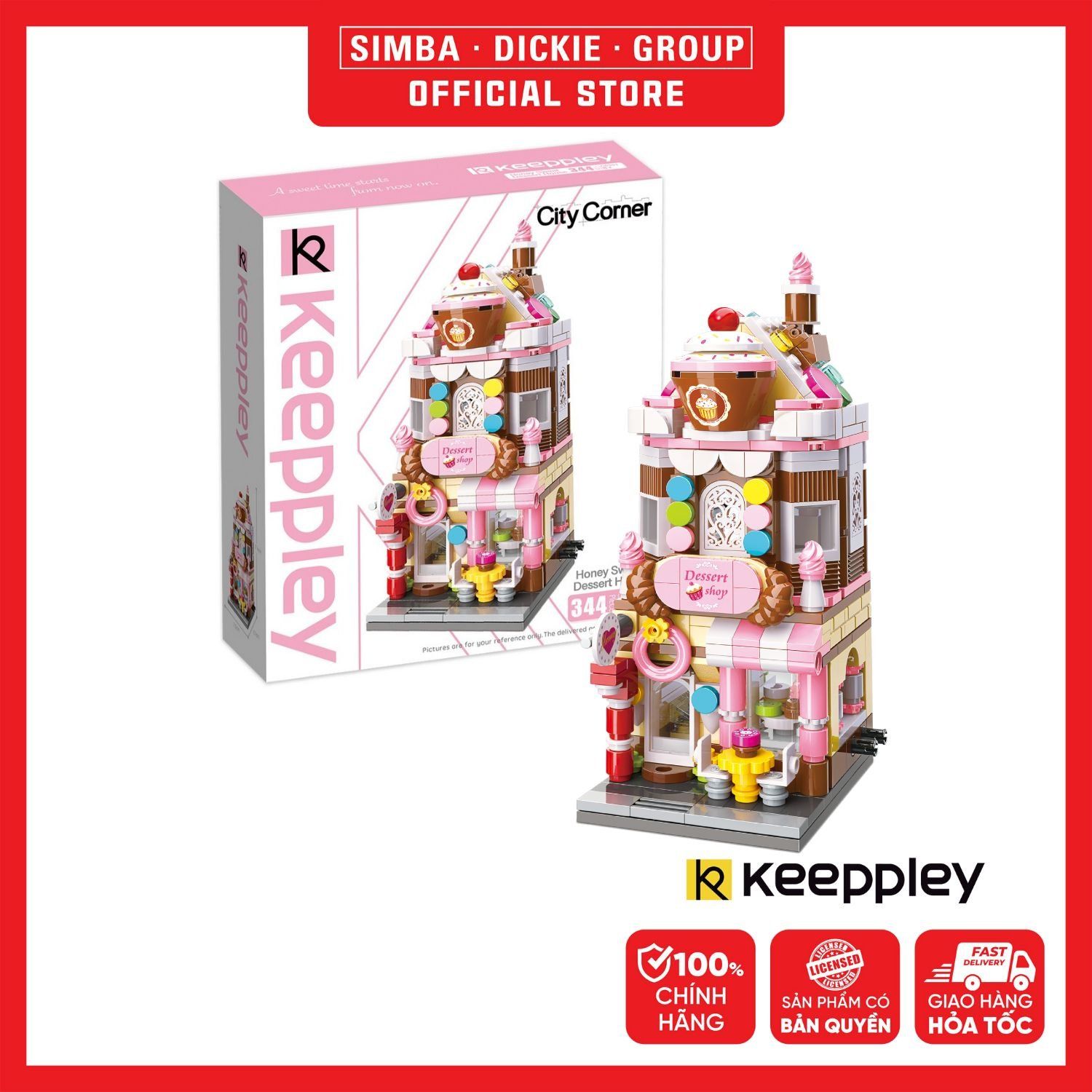 Đồ Chơi Lắp Ráp KEEPPLEY City Corner Honey Sweet Dessert House Building Blocks C0101