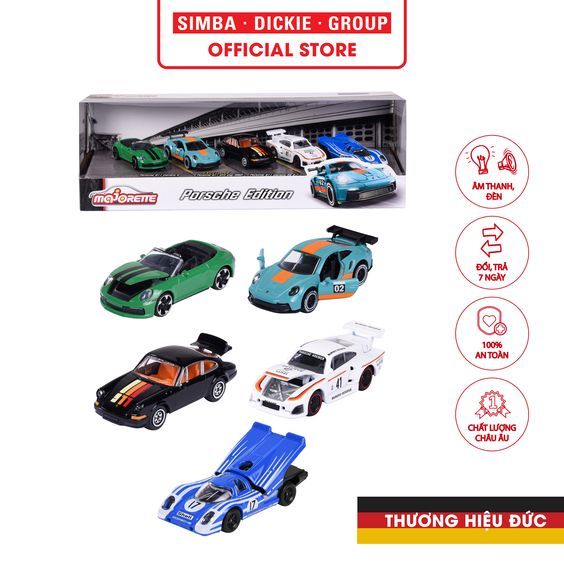 212053172 Xe Mô Hình MAJORETTE Porsche 5 Pieces Giftpack