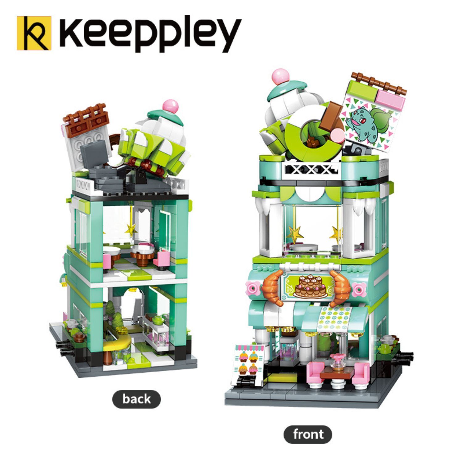 Đồ Chơi Lắp Ráp KEEPPLEY Pokemon - Bulbasaur Dessert House K20207 Building Block