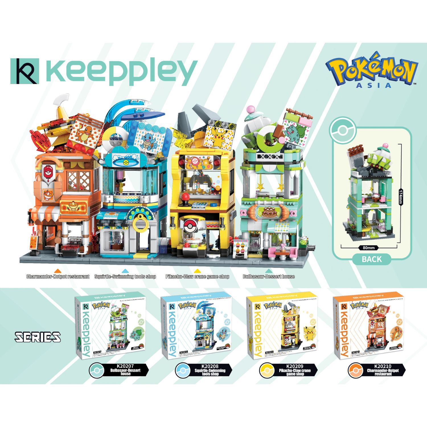 Đồ Chơi Lắp Ráp KEEPPLEY Pokemon - Bulbasaur Dessert House K20207 Building Block