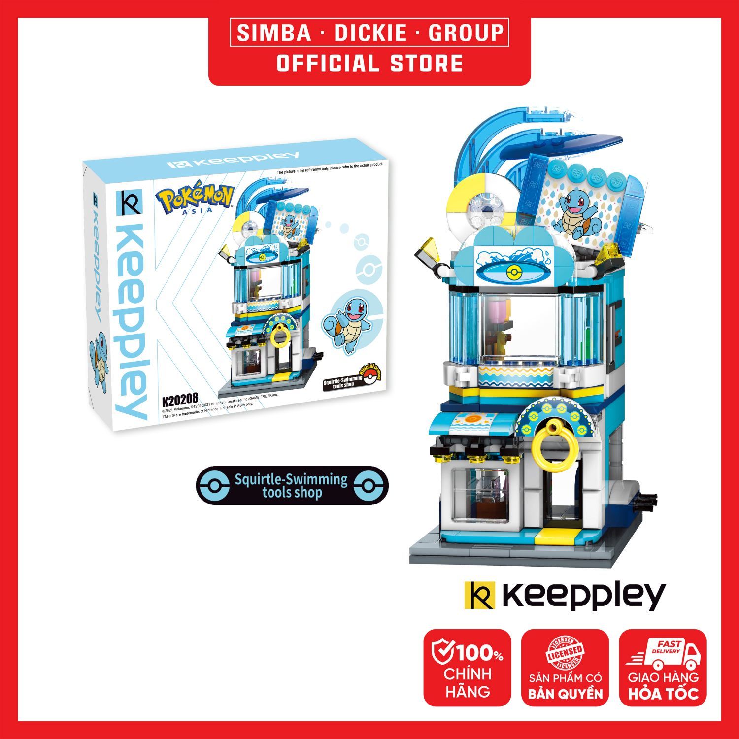 Đồ Chơi Lắp Ráp KEEPPLEY Pokemon - Squirtle Swimming Tools Shop K20208 Building Block